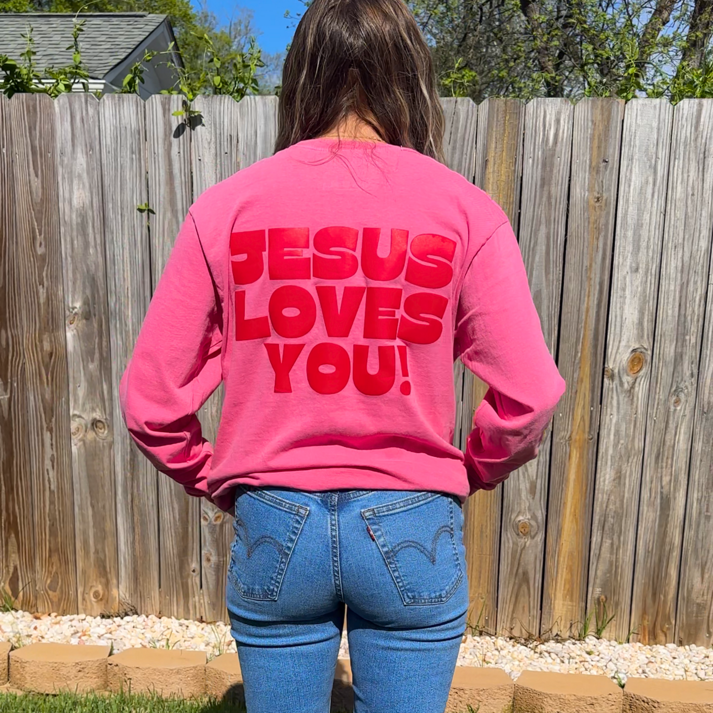 Jesus Loves You Long Sleeve Comfort Colors Tee