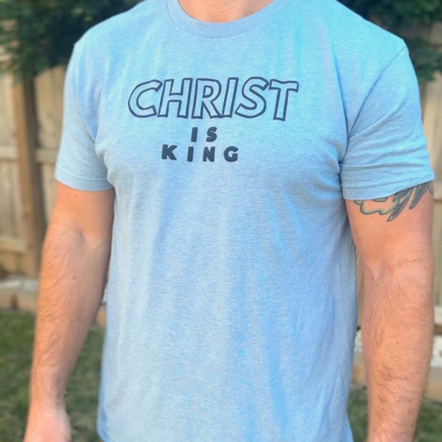 Christ Is King Men's Blue Tee