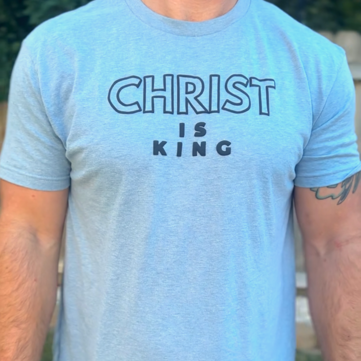 Christ Is King Men's Blue Tee