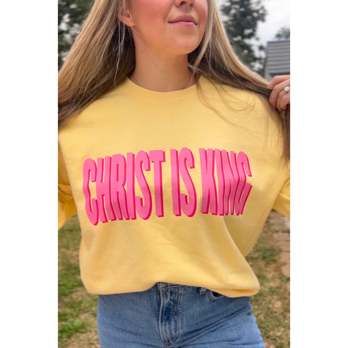CHRIST IS KING - Butter Yellow Sweatshirt