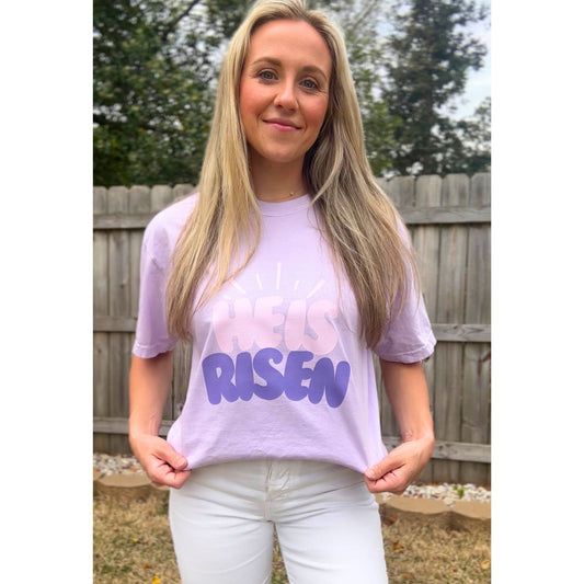 HE IS RISEN - Lavender Tee