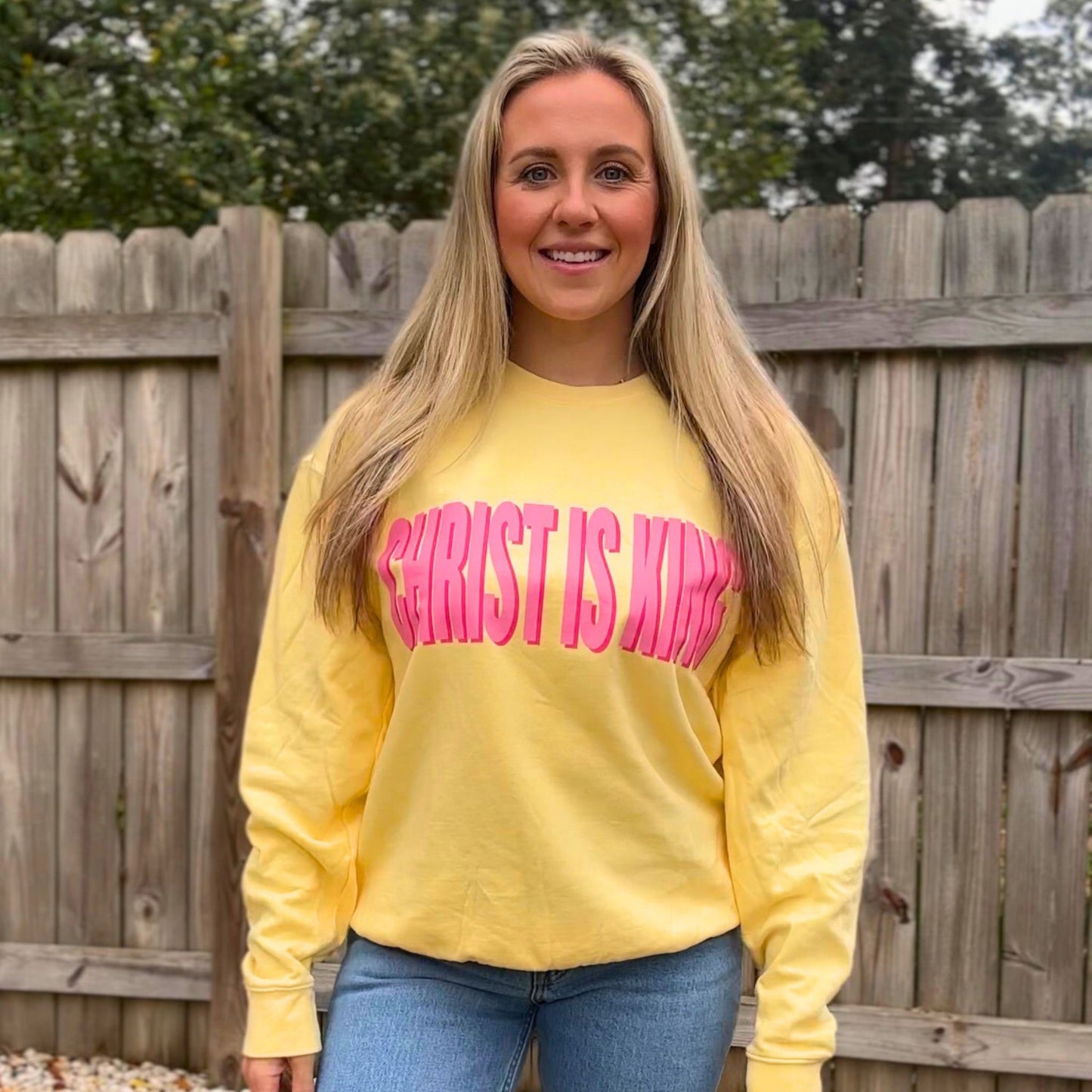 CHRIST IS KING - Butter Yellow Sweatshirt