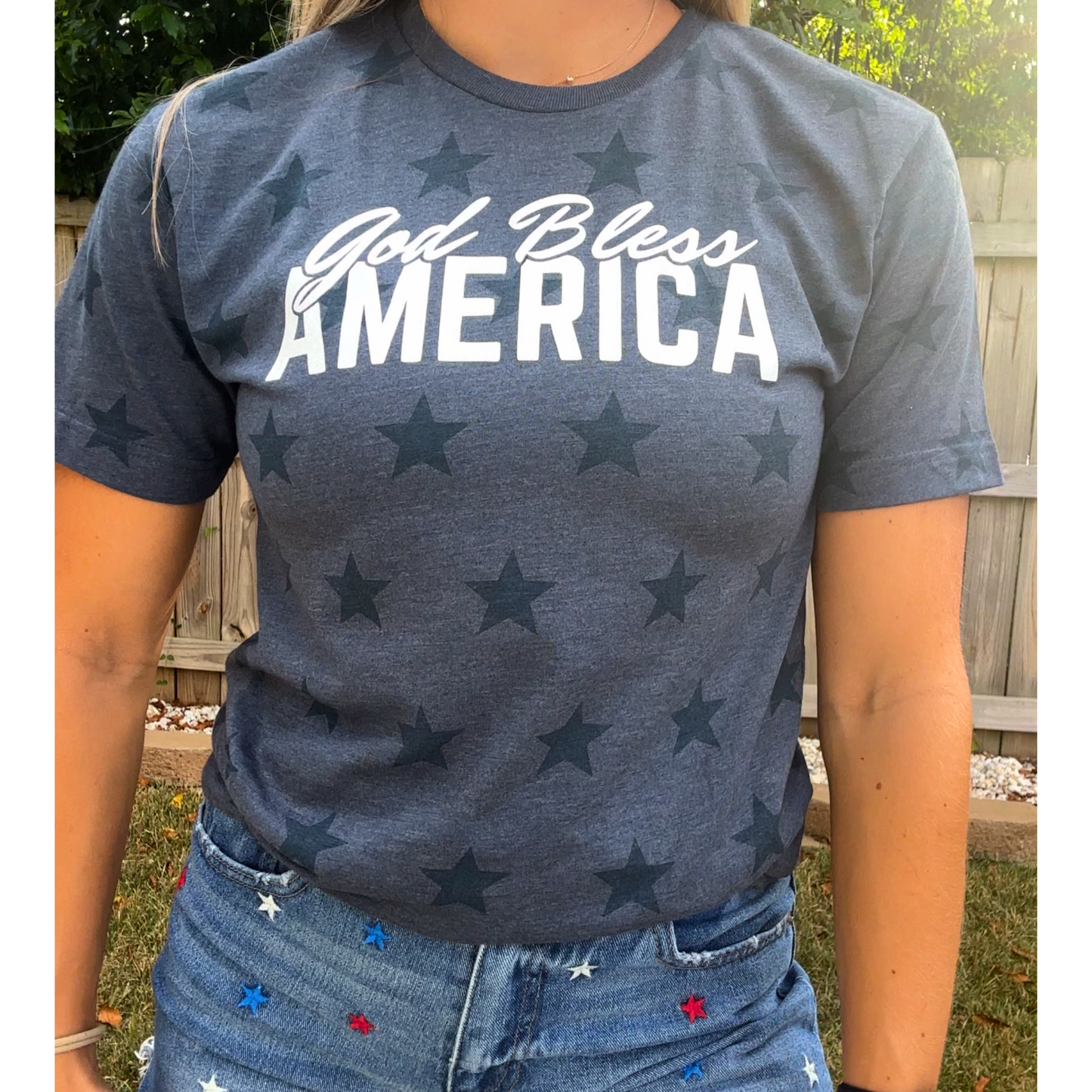 God Bless America Star Tee