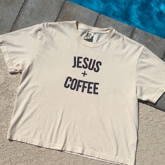 Jesus & coffee boxy tee