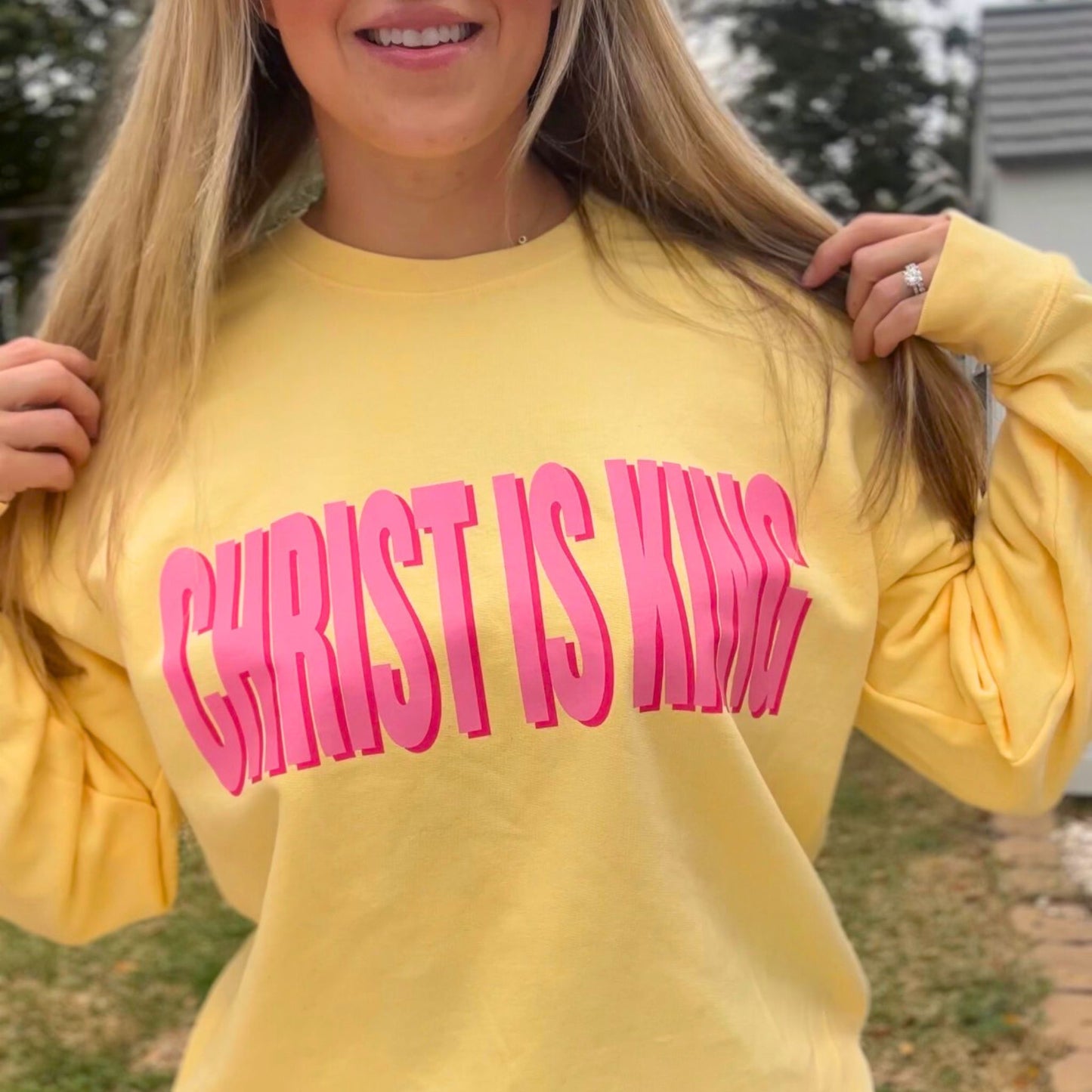 CHRIST IS KING - Butter Yellow Sweatshirt