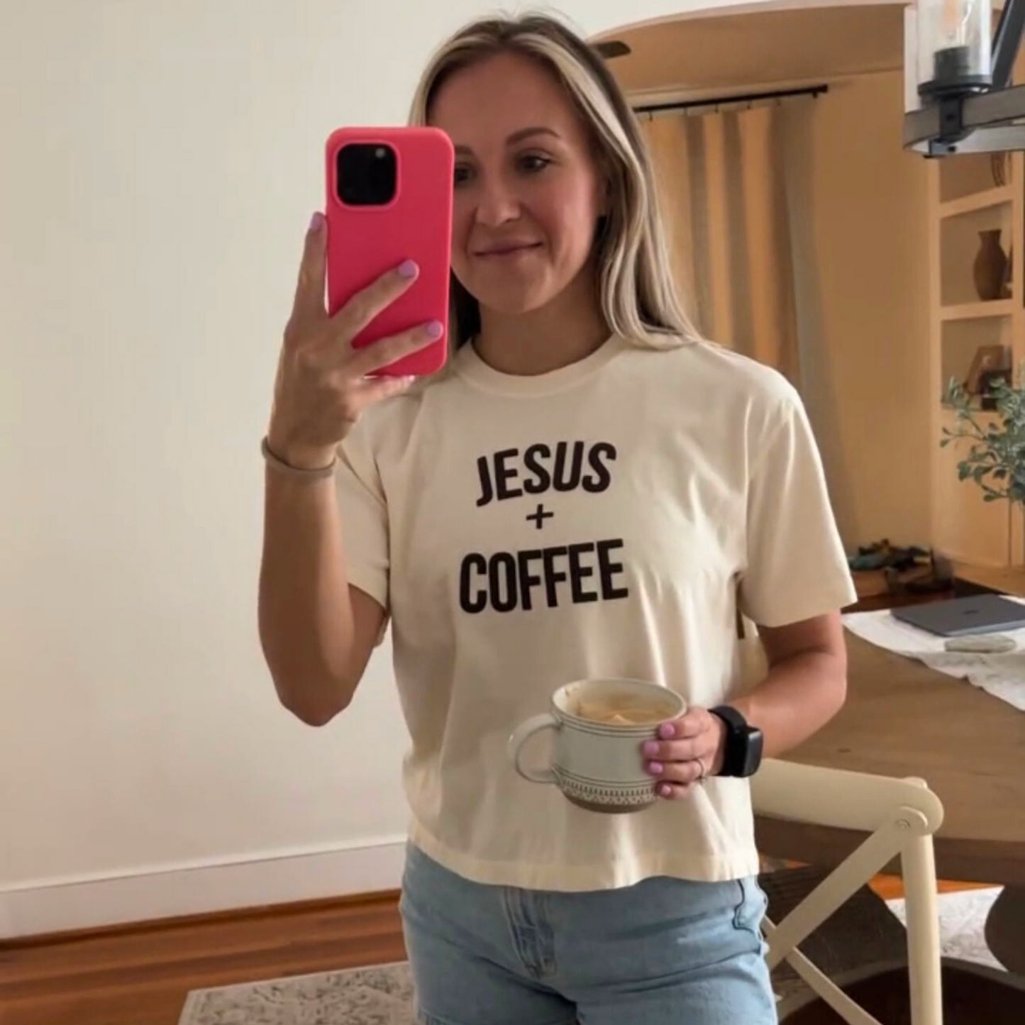 Jesus & coffee boxy tee