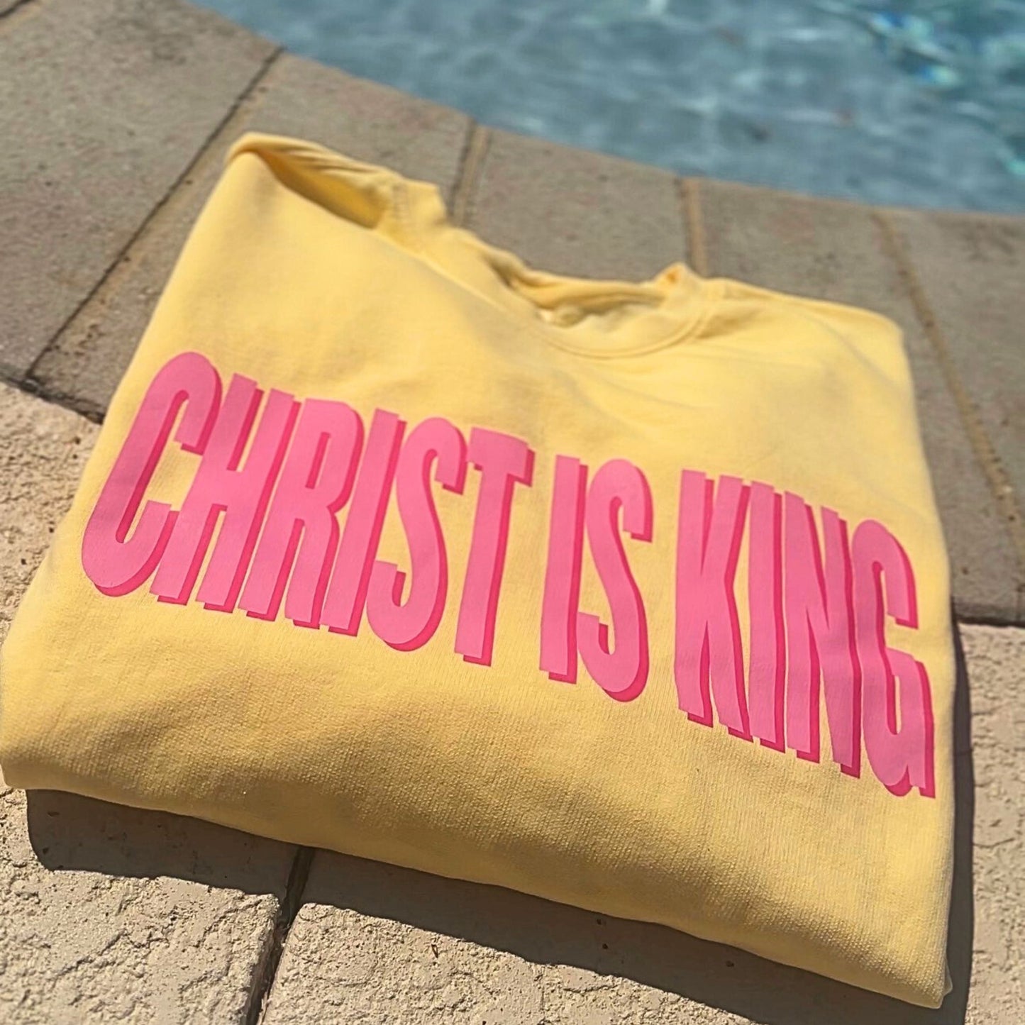 CHRIST IS KING - Butter Yellow Sweatshirt