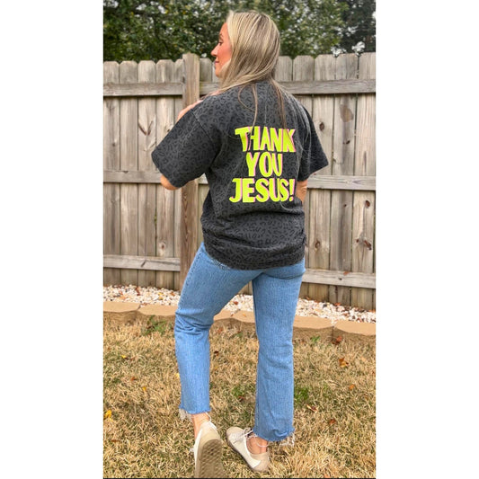 THANK YOU JESUS - Bold Leopard Tee