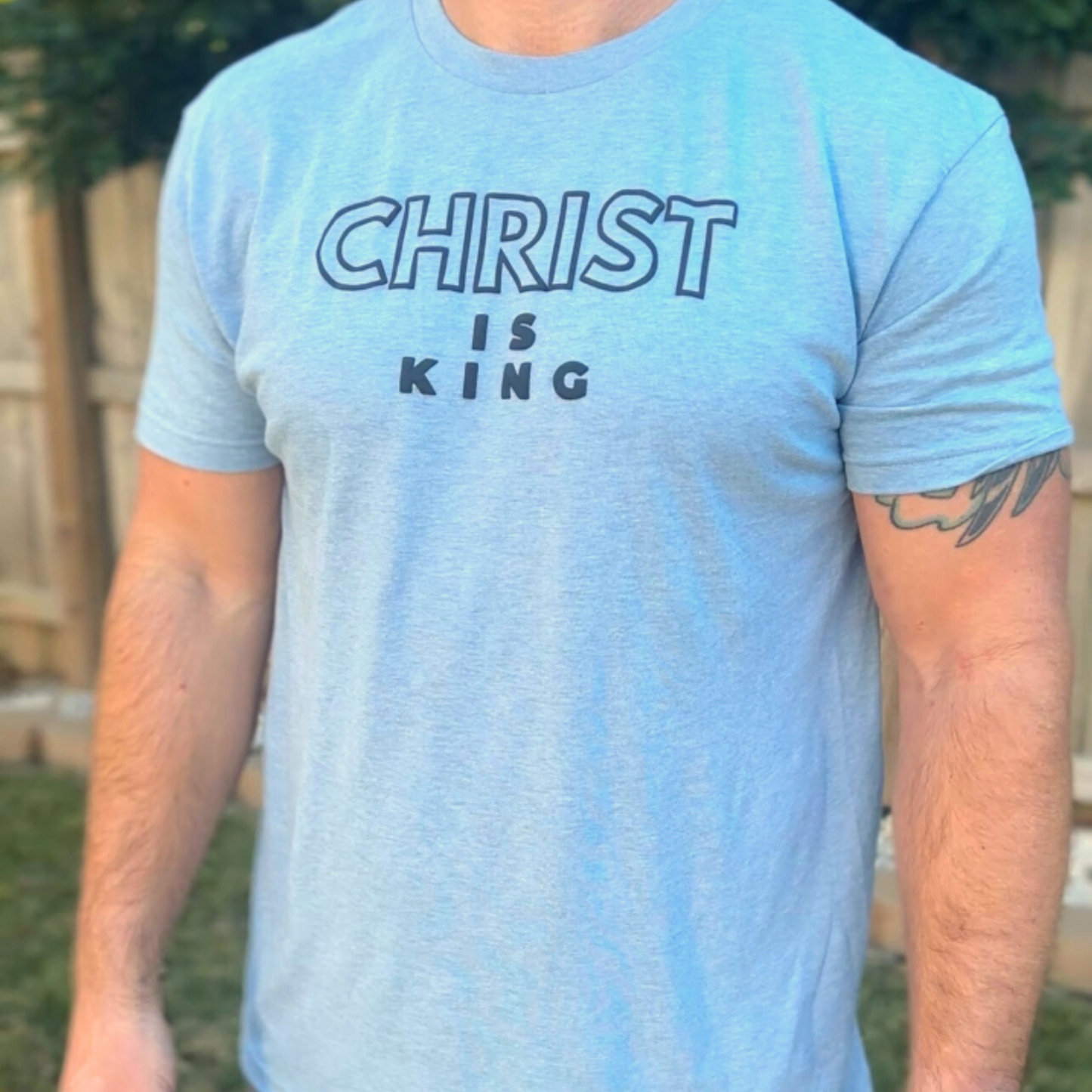 Christ is King blue tee