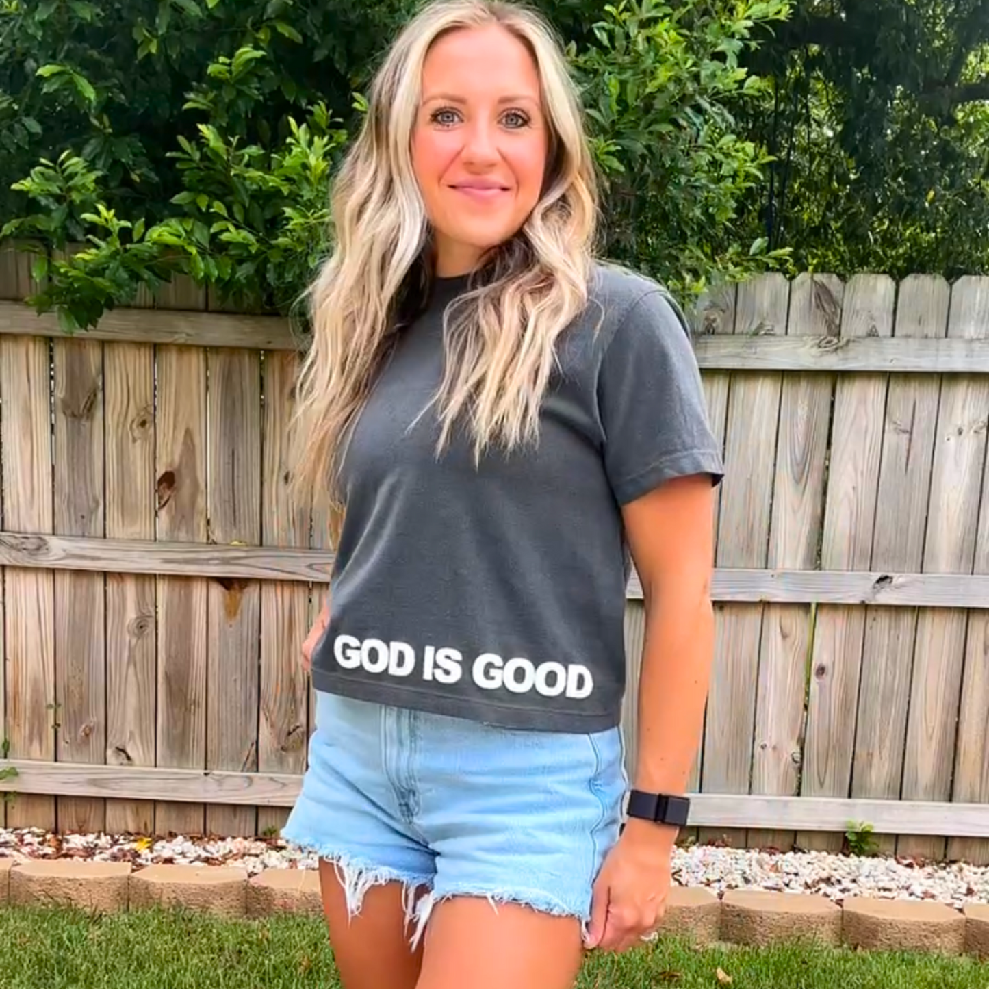 God is good boxy tee