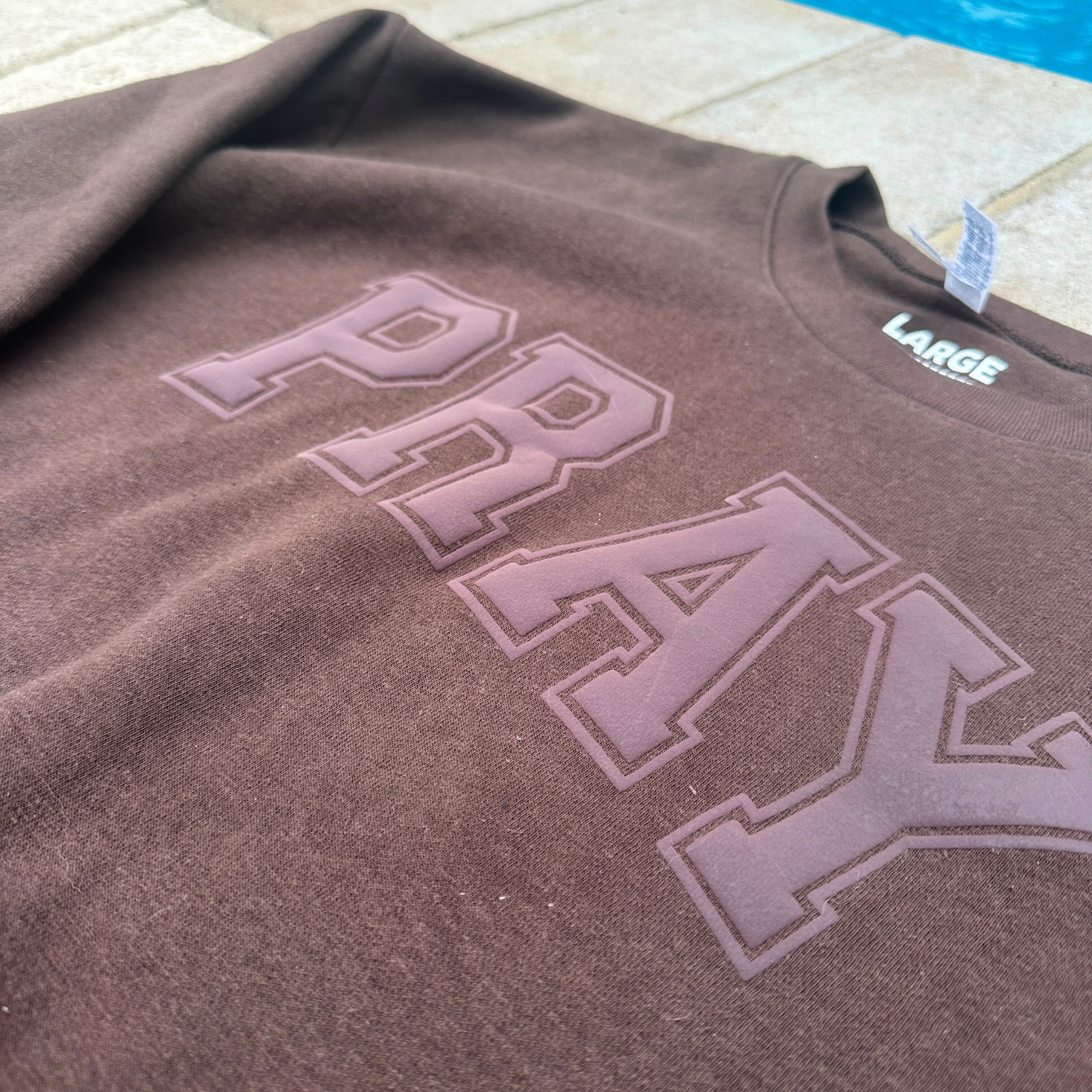 Brown PRAY sweatshirt