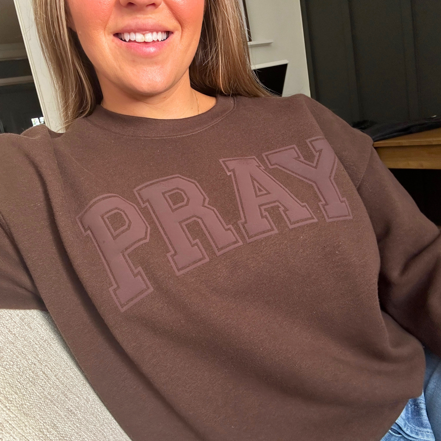 Brown PRAY sweatshirt