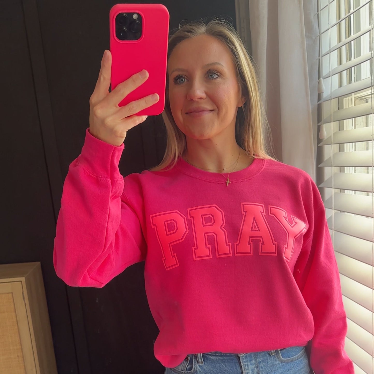 Pink PRAY sweatshirt