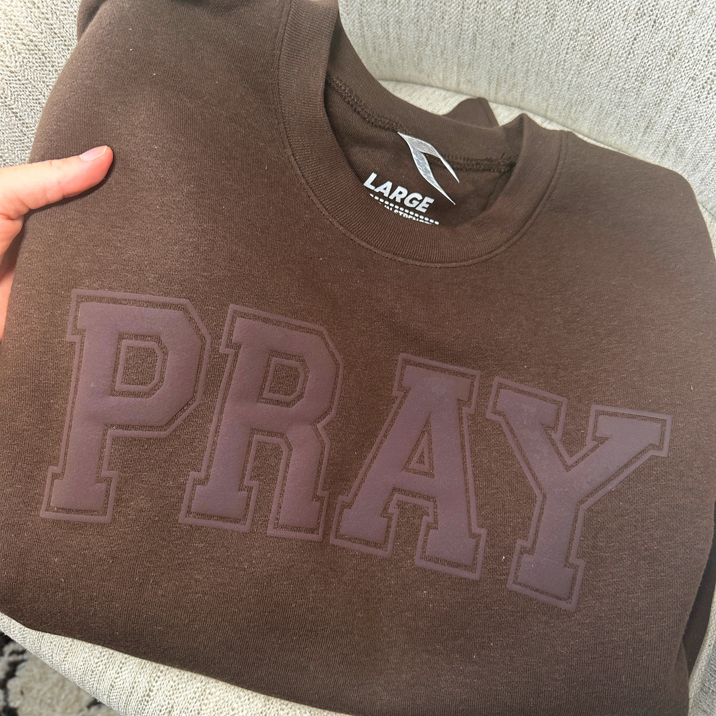 Brown PRAY sweatshirt